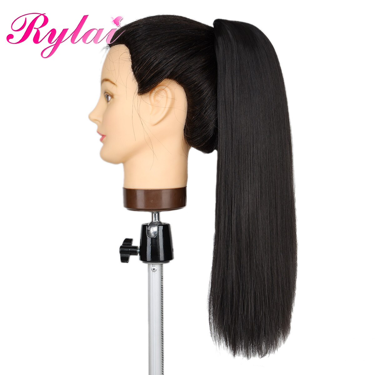 Straight Ponytail Hair Extensions Claw Clip Synthetic Pony Tail Extensions 18 Inches For Women Beautyhair By RYLAI: #2