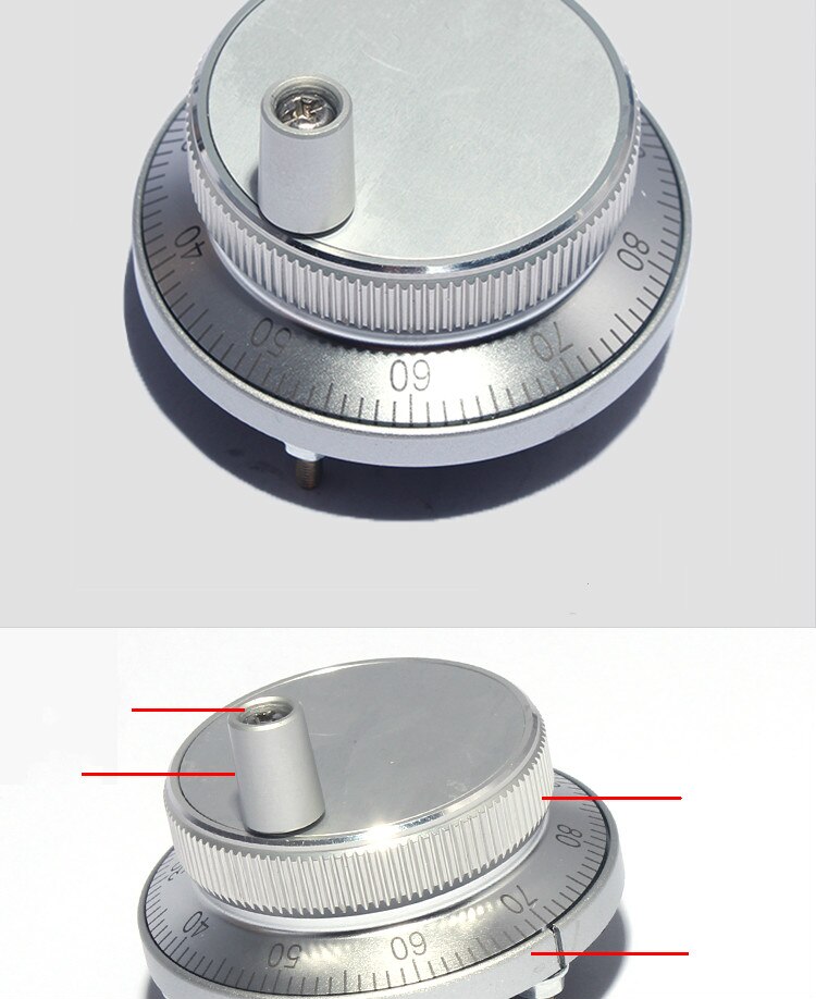 CNC Handwheel 5V 6pin Pulse 100 Manual Pulse Generator Hand Wheel CNC Machine 60mm Rotary Encoder Stainless Steel