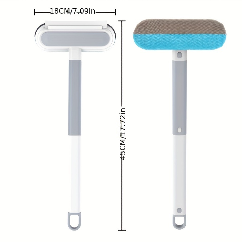 1 cepillo multifuncional para limpieza de ventanas y minieliminador de pelo de mascotas, herramienta de limpieza de ventanas para uso doméstico