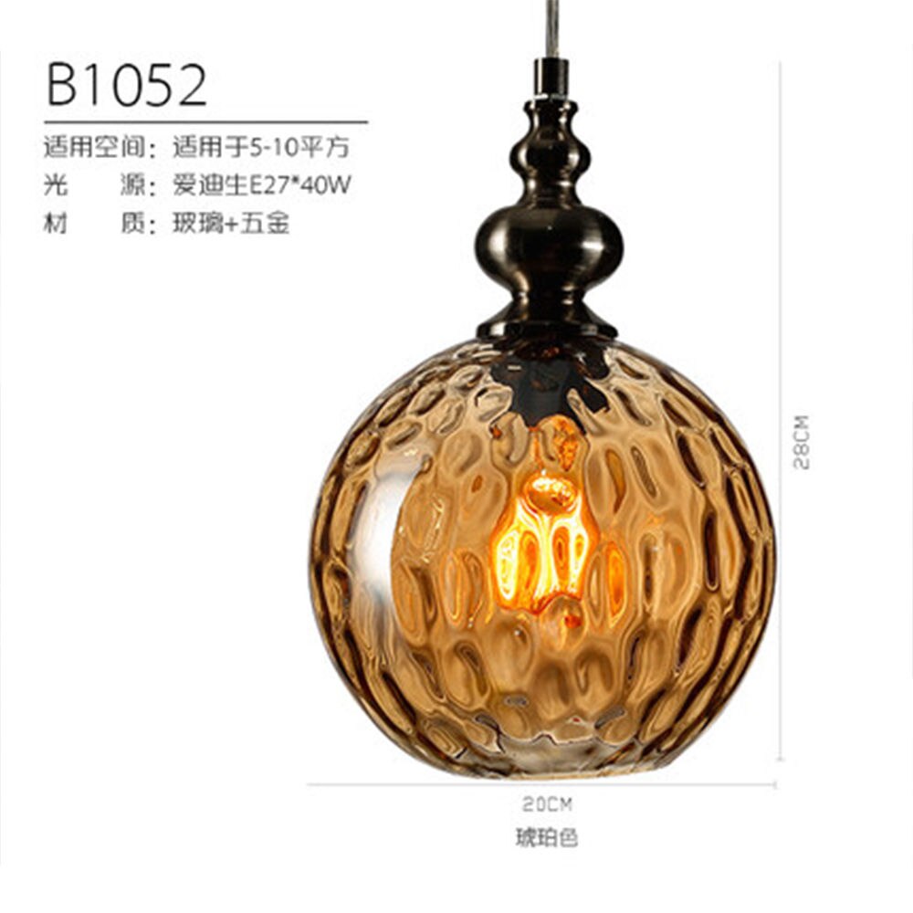 Nordic american edison pære loft industrielt glas sten punkt loftlampe vintage vedhæng lys cafe bar spisestue lys: B1052 rav