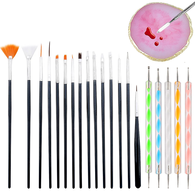 Juego de pinceles para uñas, suministros profesionales para uñas, Gel acrílico UV, dibujo, punteado, manicura, herramientas de artístico, accesorios de maquillaje: plum