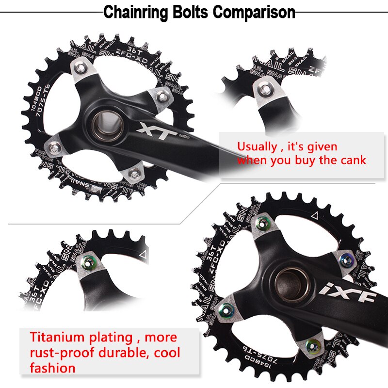 Krsec 5 stuks mtb kettingbladbouten 8.5mm 6.5mm fiets kettingblad sliver crew mountainbike racefiets crank schroef schijf fietsonderdelen