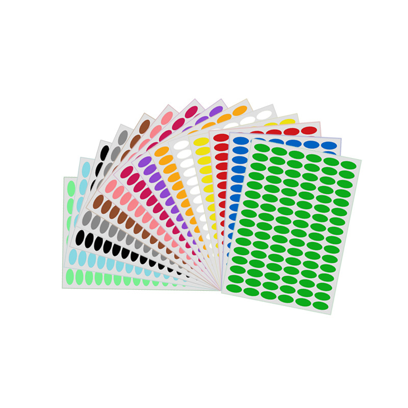5 sheets 3x1.5cm Oval Label Blank Stickers A4 Size Paper Sheet Glass Sticker Barcode Scanning Sticker Stationery Sealing Sticker