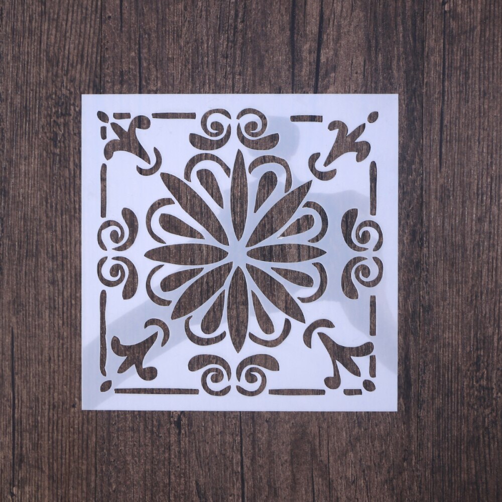 4 Sheets Stencils Set Cut Painting Stencil Floor Wall Tile Fabric Wood Stencils Drawing Templates Hallow Painting Stenci
