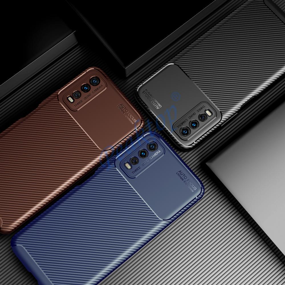 Case Voor Vivo Y20 Luxe Carbon Fiber Shockproof Soft Tpu Armor Case Voor Vivo Y20i Y20S Y11S Y12S