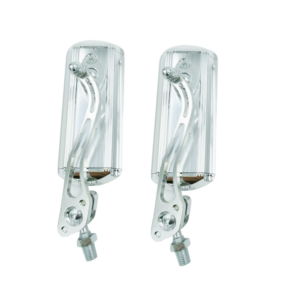 Espejo retrovisor de aleación de aluminio para bicicleta con rotación de 360 grados espejo trasero para bicicleta manillar Flexible accesorio de seguridad espejo: Silver-1 Pair