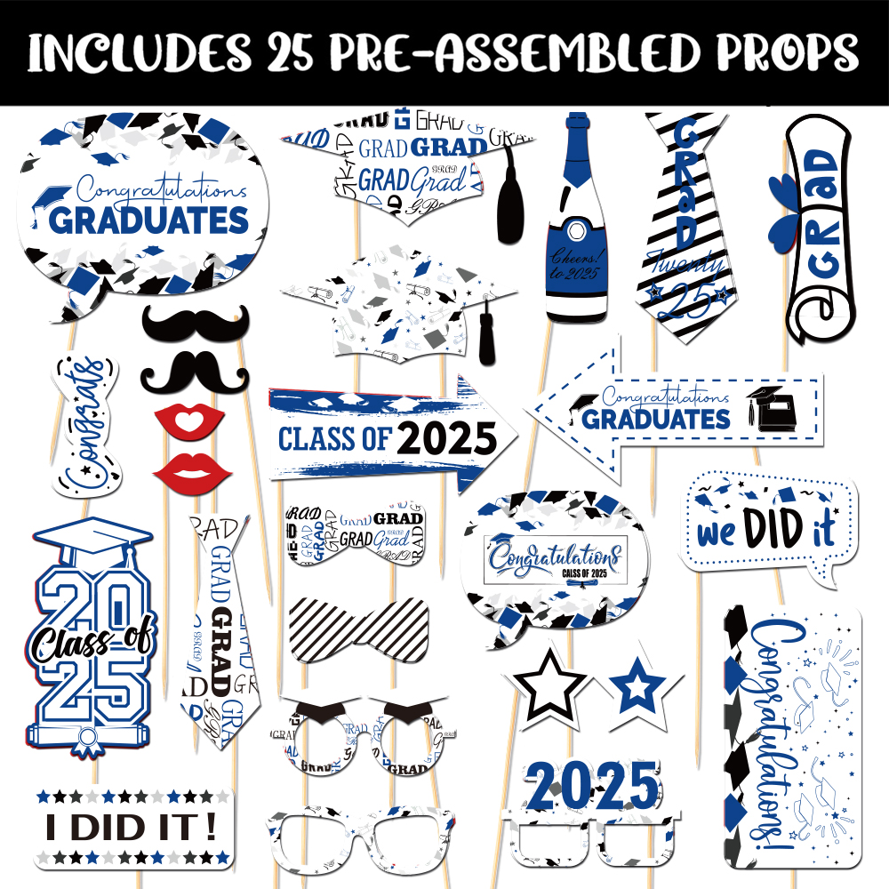 Class of Graduation Party Photo Booth Props Congrats Grad Graduation Photo Booth Frame Selfie Prop Graduation Party Decor: light green