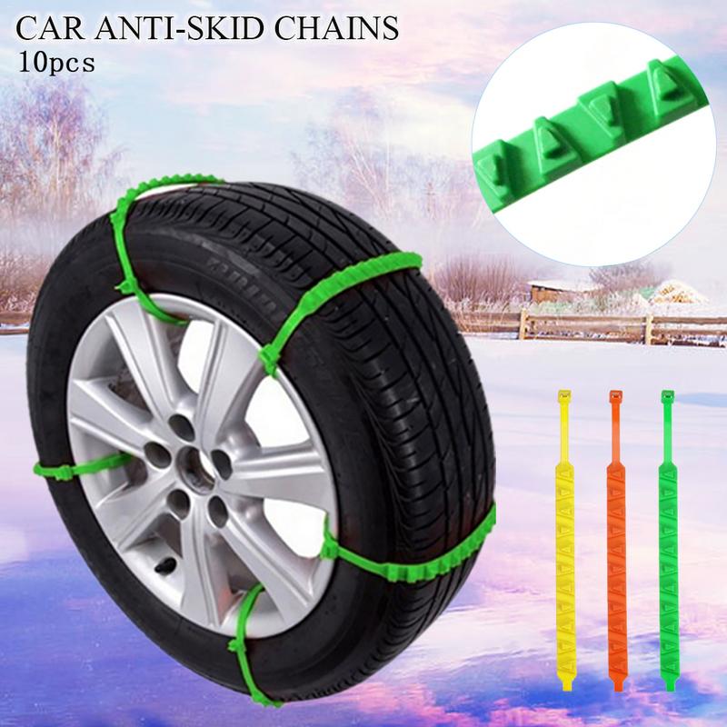 10 pcs Carro Pneu De Neve Anti-skid Correntes Correntes Nos Pneus De Neve Cinto Cabo Fit Largura Do Pneu do Pneu Da Roda 175 -295 botas de Neve de Inverno Chuva Ferramenta