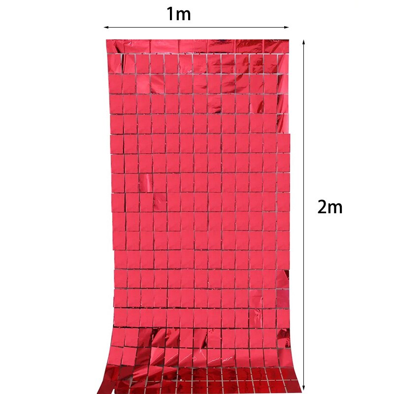 Zasłona cekinowa tło tło strony dekoracje ślubne i urodzinowe tło cekinowa ściana Glitter kurtyna tło folia kurtyna: Cube Red