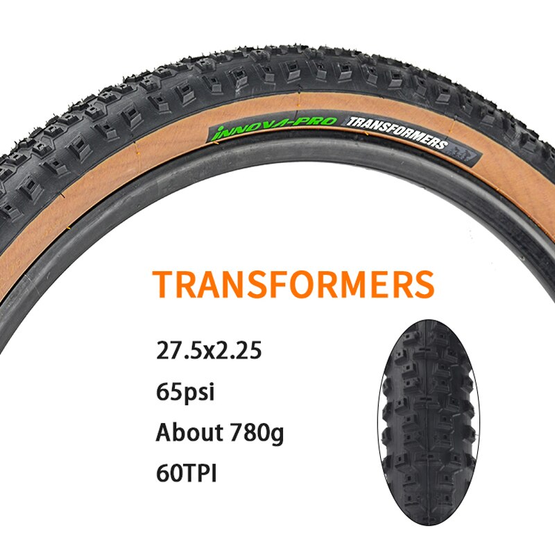 INNOVA-neumático ultraligero para bicicleta de montaña, llanta con cable de acero de 60TPI, borde amarillo y marrón, 29x2,1, 29x2,25, 29x25/2, 27,5 x 2.. 1: 27.5x2.25