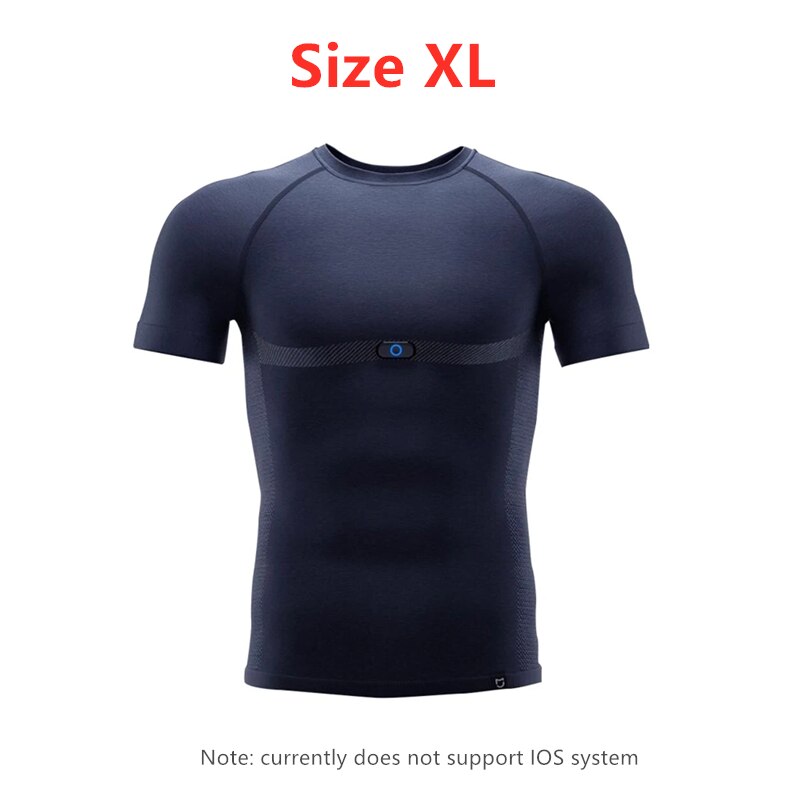 Xiaomi mijia sport t-shirt smart adi ecg chip overvågning puls træthed dybde analyse vaskbar behagelig: Størrelse xl