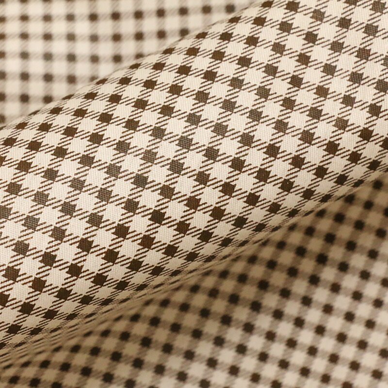 Khaki Polka Dots/Plaid Printed Cotton Twill Fabric By Meters for DIY Sewing Quilting Patchwork Cloth Textile Blanket for Baby
