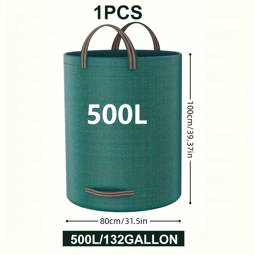Heavy-Duty PP Garden Waste Bags - Reusable Yard Debris Bags with Industrial Fabric and Handles for Plant, and Leaf Collection: Yellow
