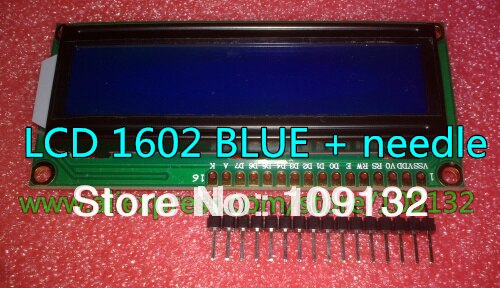 Karakter LCD Module Scherm LCM 1602 16X2 HD44780 Blue Blacklight H8143 Met de naald