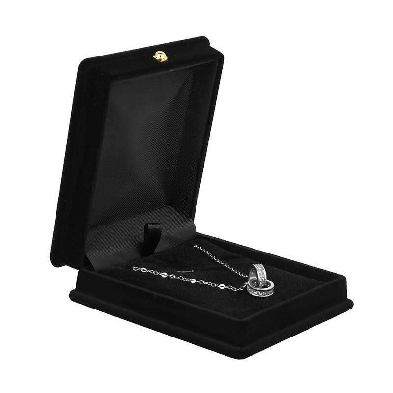 1 x Velvet Necklace Chain Jewelry Display Storage Box Case Holder Organizer---Black