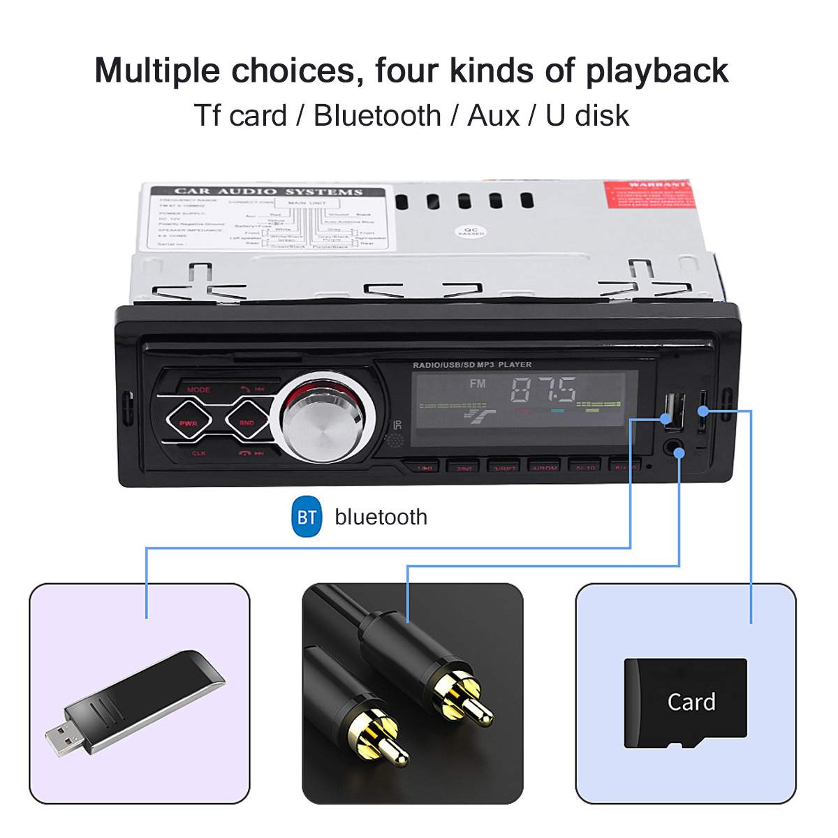 12V 1 Din Auto Radio Stereo Auto Autoradio MP3 Speler Afstandsbediening Bluetooth Fm Usb Sd Aux Handsfree Truck automobiel