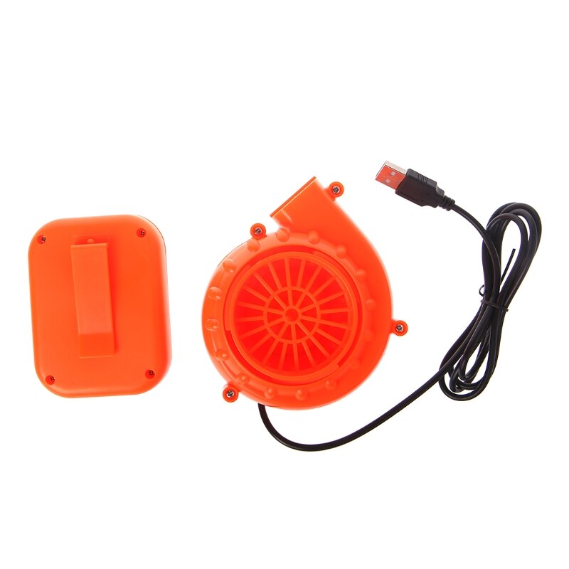 Elektrische mini-ventilator luchtblazer voor opblaasbaar speelgoedkostuum pop op batterijen usb