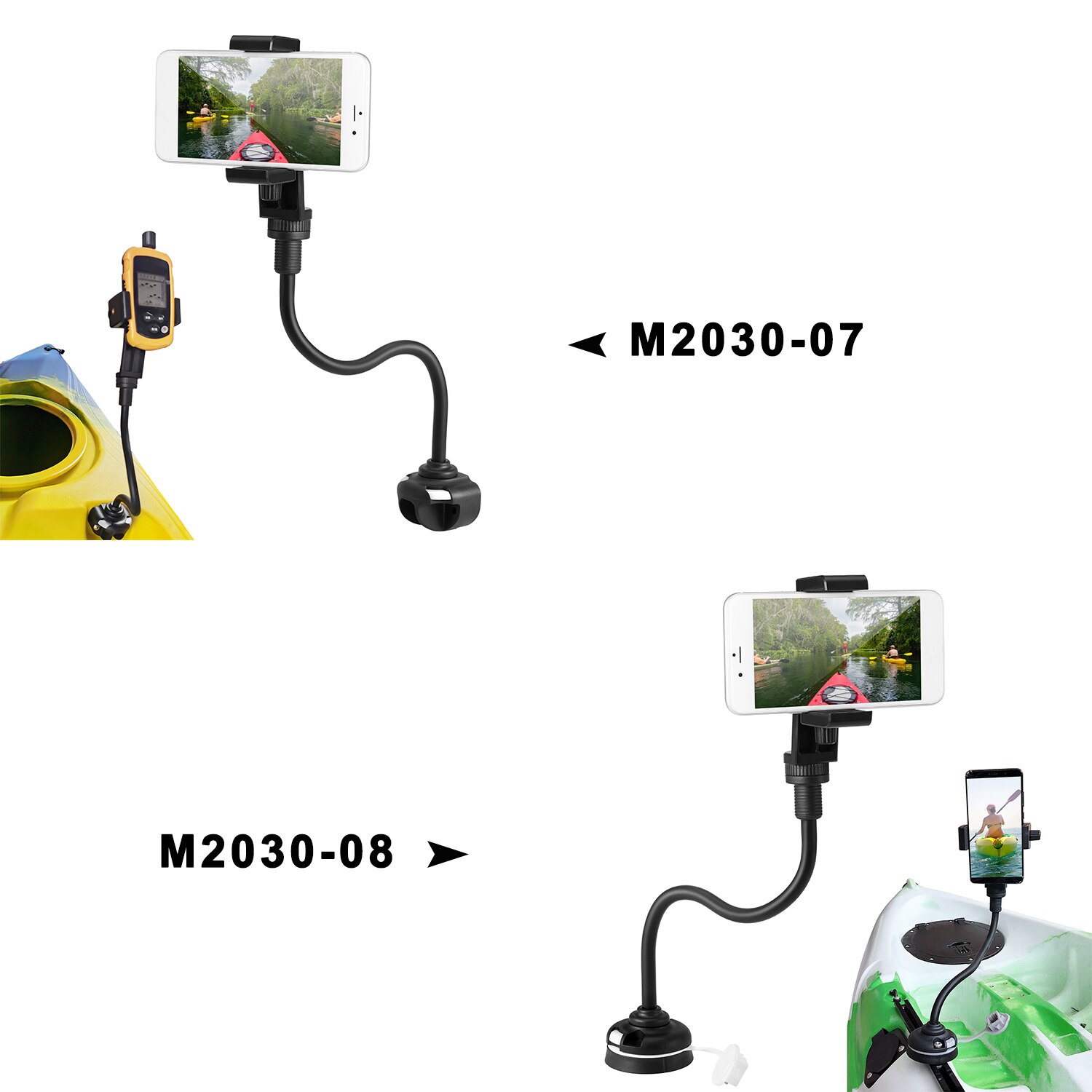 Soporte Universal para barco para teléfono Kayak soporte para cámara canoa con brazo largo Flexible