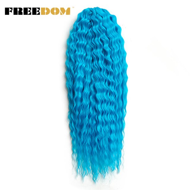 FREEDOM pelo rizado sintético para trenzas 24 pulgadas onda de agua Twist Crochet trenza pelo Ombre Rosa jengibre extensiones de cabello trenzado: P1B / 613