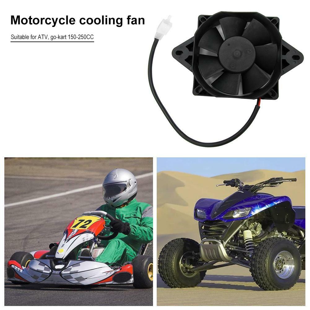 Replacement Cooling Fan Parts 12V Assembly Rotating For 150-250cc ATV Kart Quad Dirt ATV Black