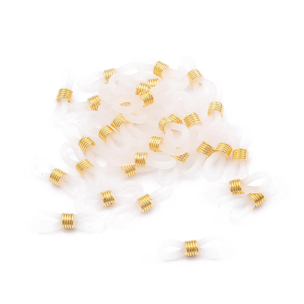 20pcs/lot 20x6mm Adjustable Glasses Chain Silicone Rubber Ring Non Slip DIY Connector Strap Eyelets Rope glasses Cord Accessory: WHITE