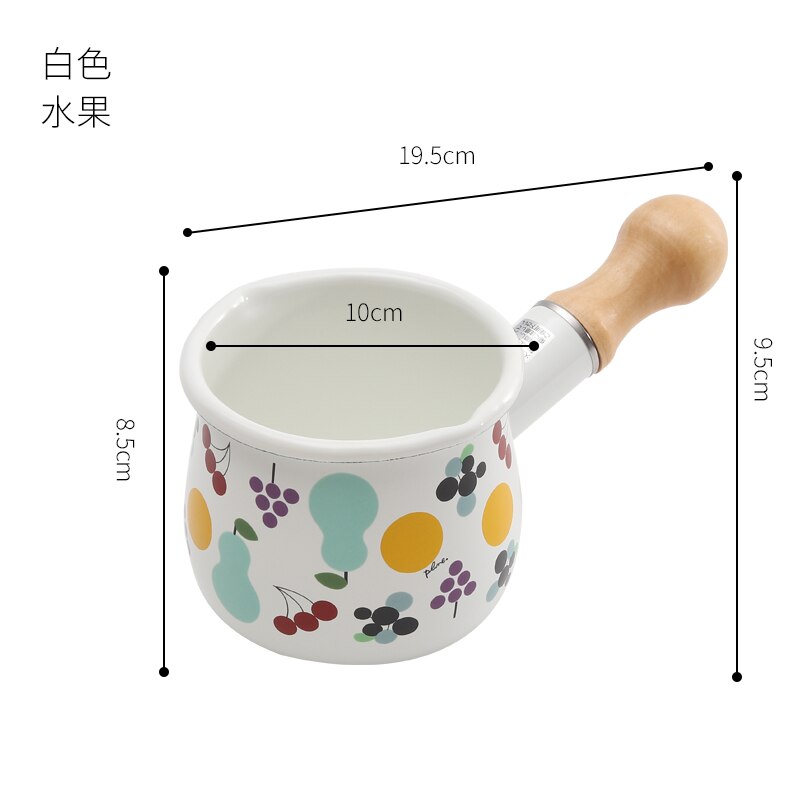 Emaille Melk Pan Home Baby Voedingssupplement Pot Enkel Handvat Non-stick Pan Japanse Instant Noodle Pot Kleine Melk pan WJ030323: B