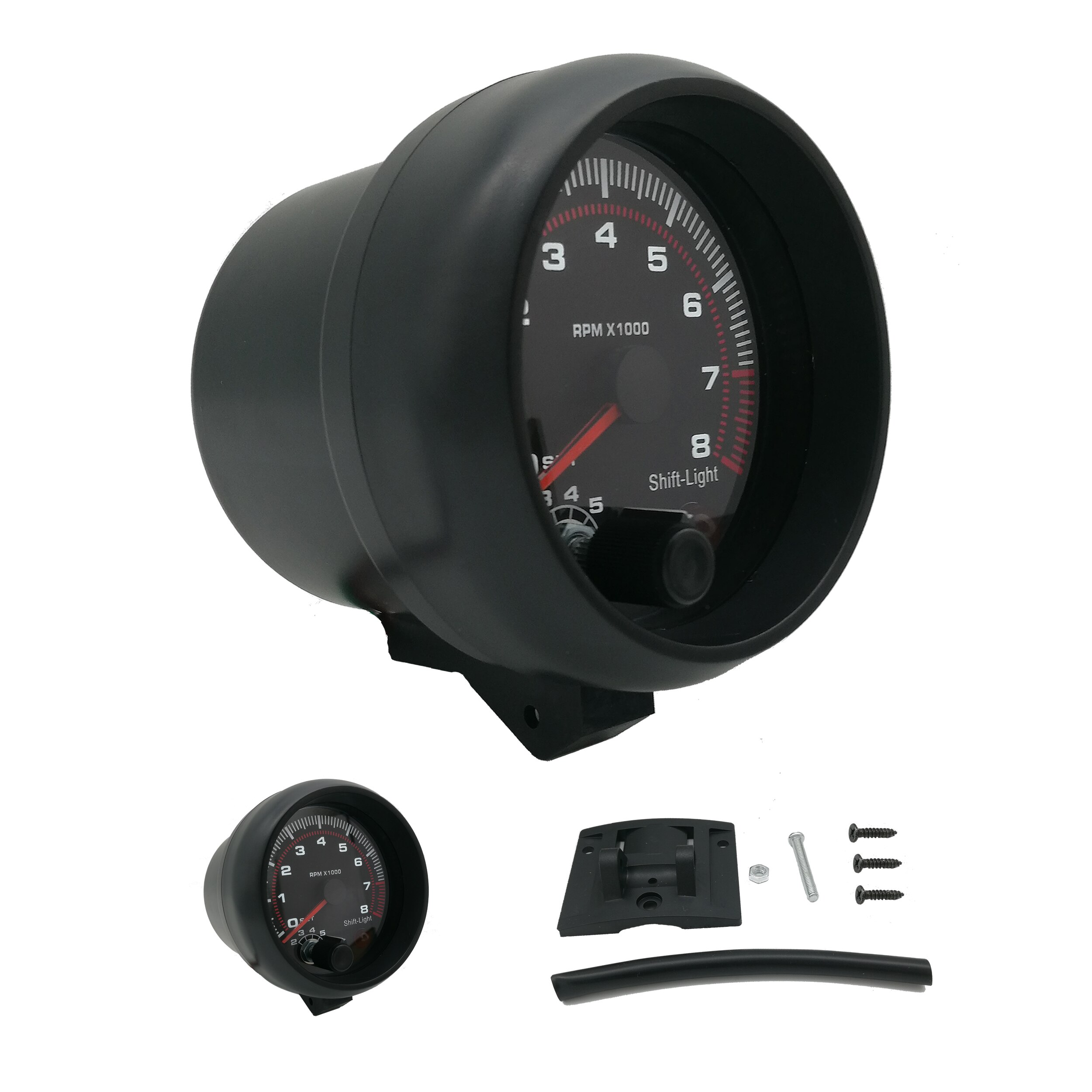 Universal Car 8000RPM Black Tachoscope Gauge Revolution Meter 12V 3.75 Inch Auto Truck Tachometer Digital Speedometer
