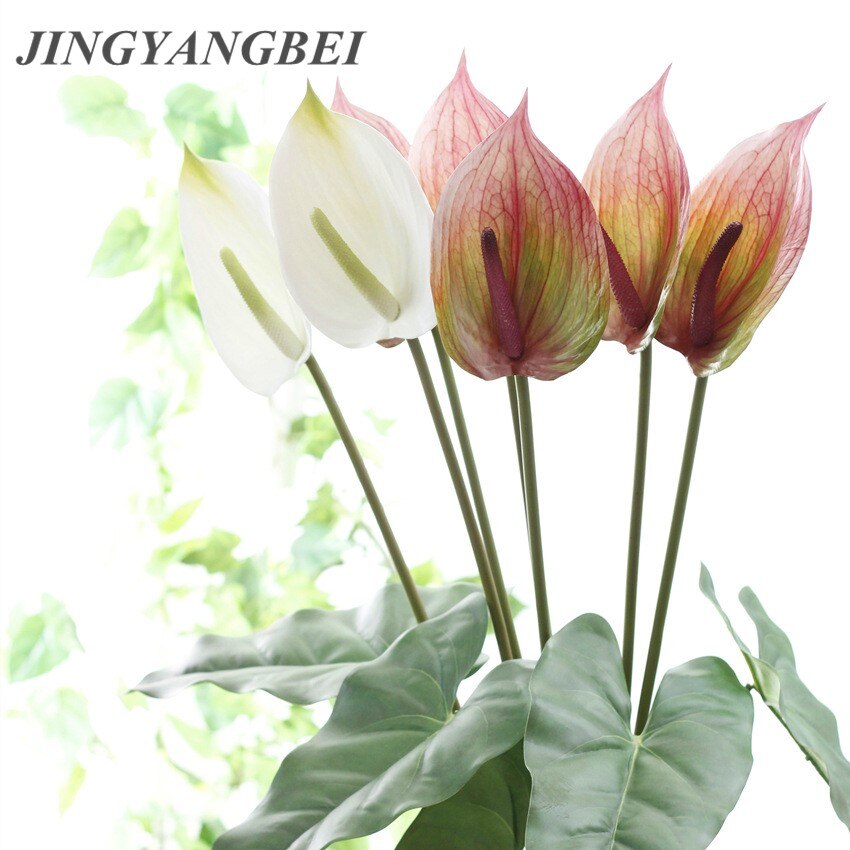 Anthurium blomster indendørs planter balkon kontor kunstige blomster bonsai gulv blomst hjem dekoration