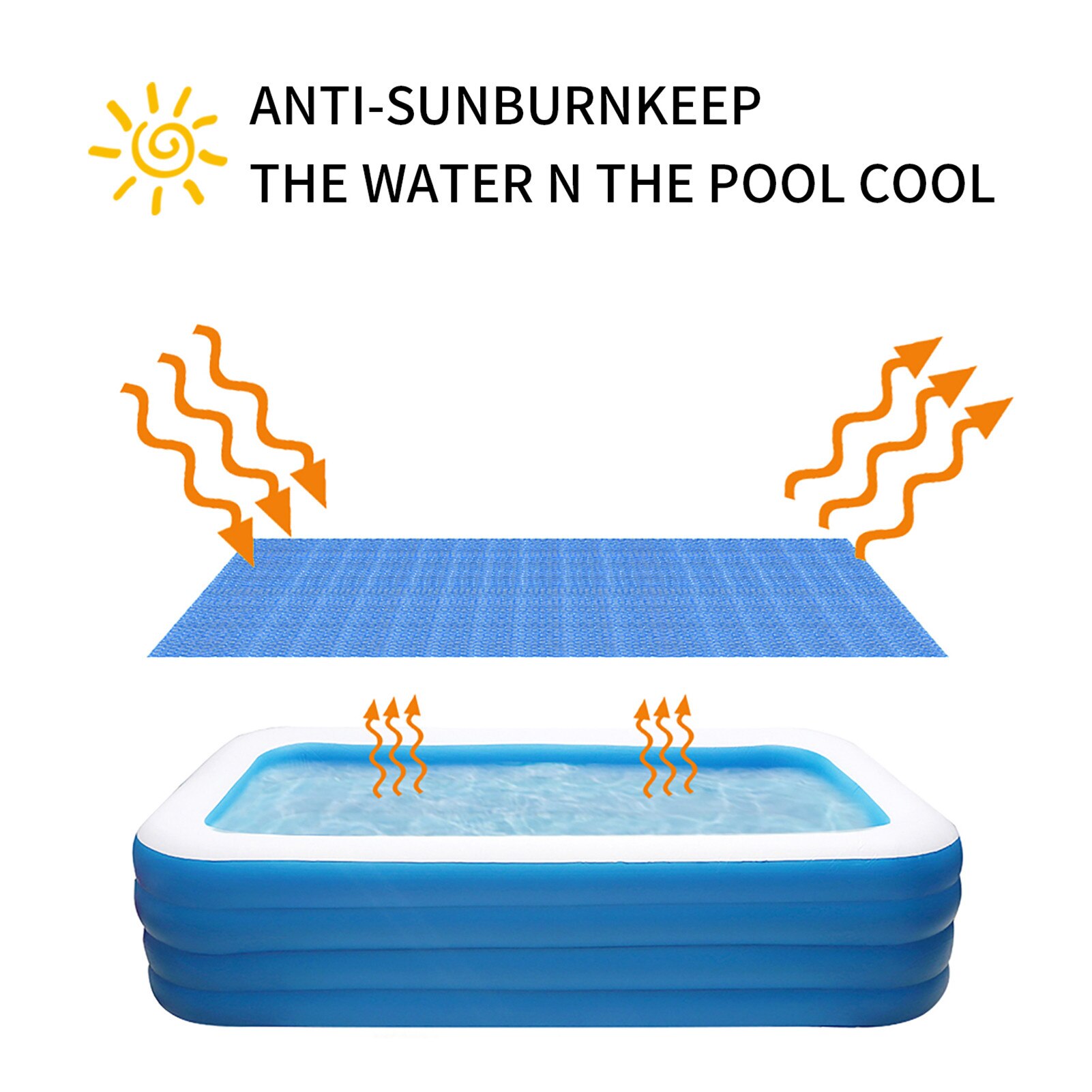 Pool Cover Rectangle Solar Swimming Pool Insulation Film Outdoor Rainproof Dustproof Garden Tub Cover Pool Accessories