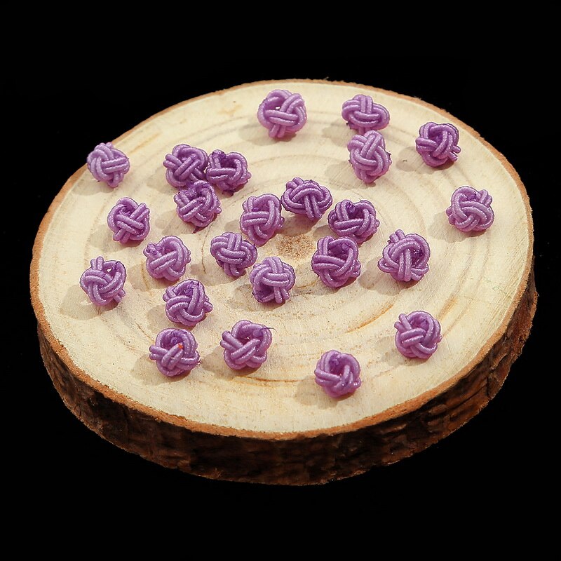 10 Stuks 6Mm Kleurrijke Spacer Knoop Diy Ketting Armband Touw Spacer Gevlochten Spoel Touw Chain Einde Gesp Sieraden Benodigdheden vinden: light purple