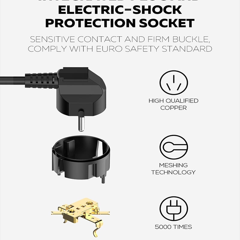 Eu-stekker elektronische stekkerdoos snel opladen 3 usb  + 6 stopcontacten voor mobiele telefoons 2500w 250v 2m verlengkabel netwerkfilter