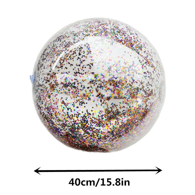 Glitzernde Transparente Strand Ball Schwimmbad Spielen Ball Aufblasbare Ball Foto Requisiten freundlicher Spielzeug Partei Spielzeug 23GD