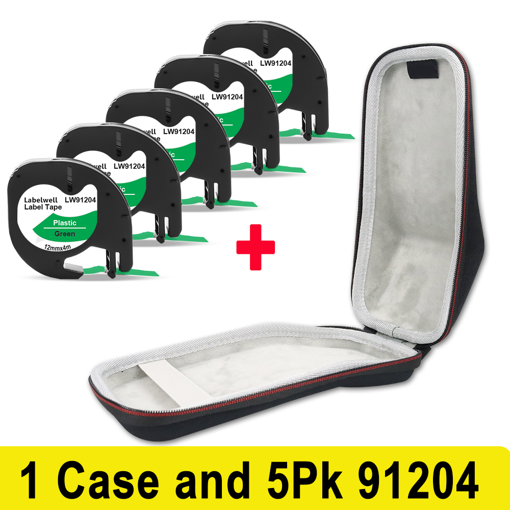 Labelwell ochronny futerał podróżny do Dymo Letratag LT-100H LT100H wytwórnia etykiet twardy futerał do przenoszenia schowek LT 91201 12267: 1 Case 5PK 91204