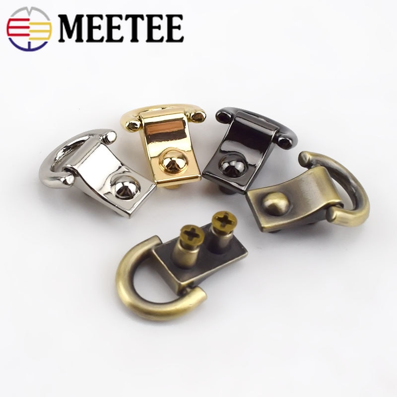 Meetee 5/10Pcs 22Mm Metalen Tas D Ring Side Clip Gespen Schroef Chain Handles Hanger Haken Diy bagage Riem Hardware Accessoires