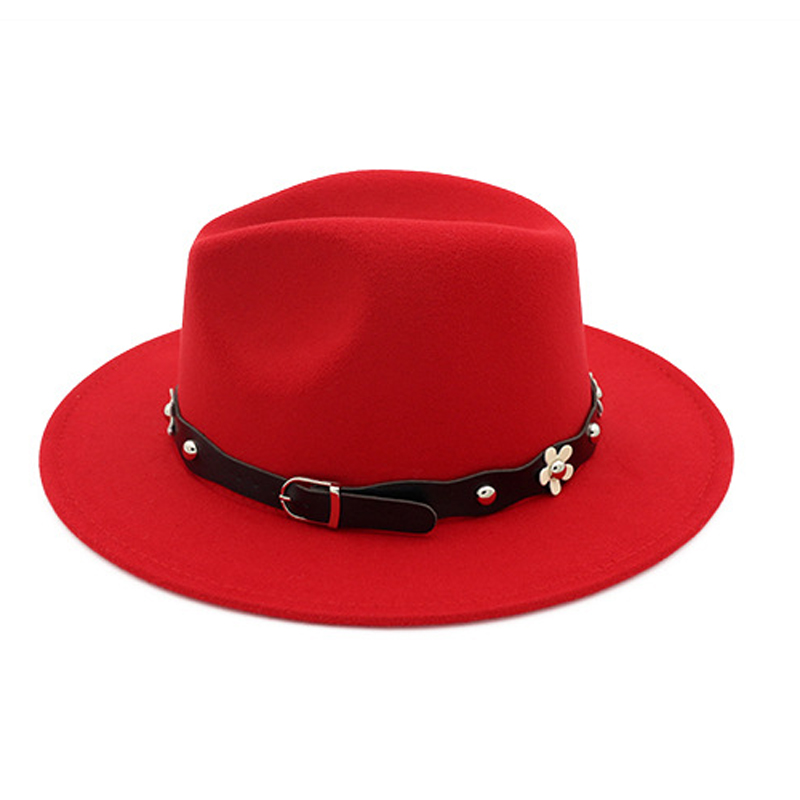 QBHAT European US Classic Wool Felt Fedora Trilby Hats Wide Brim Hat Autumn Winter Women Jazz Formal Cap Casual Gambler Hat