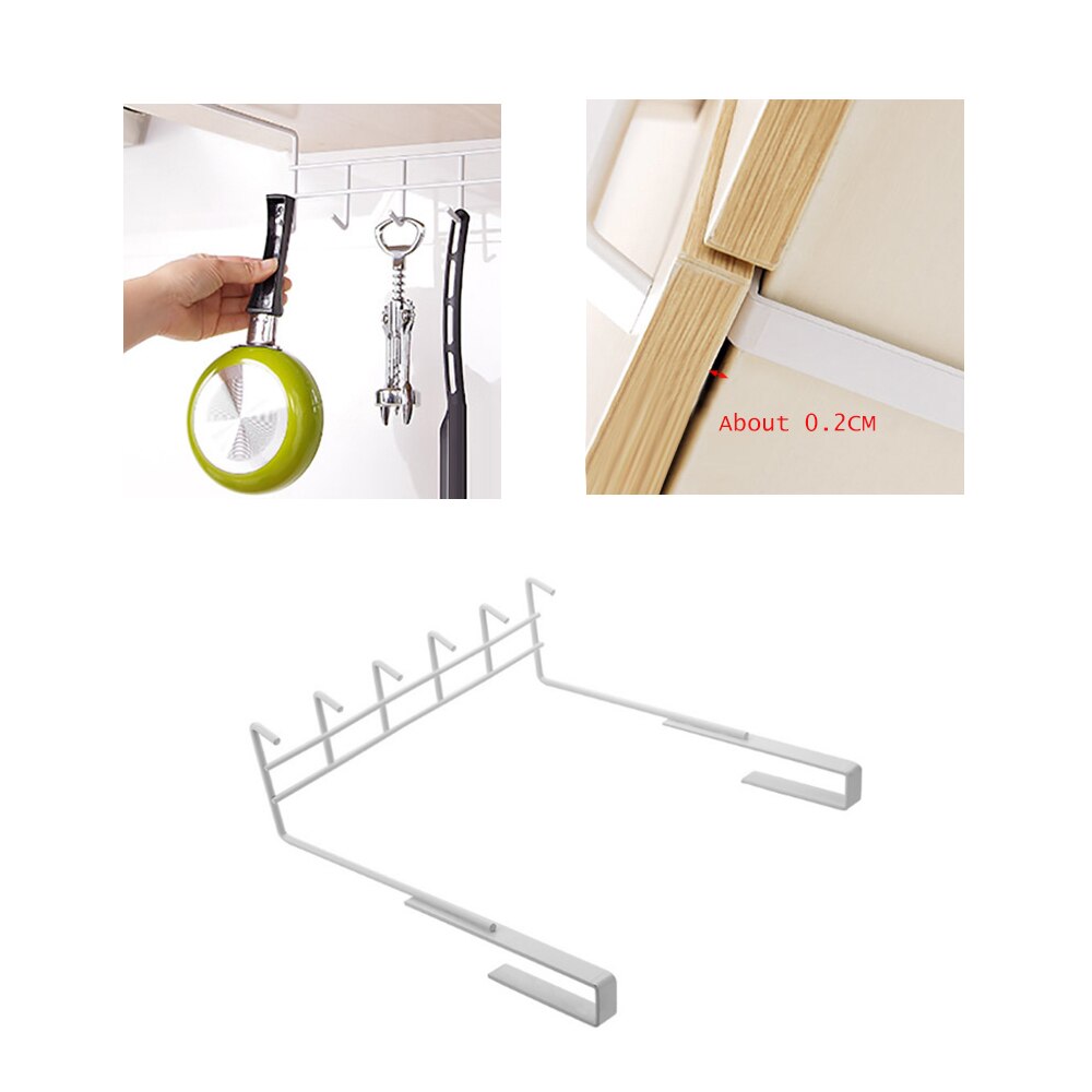 Multifunctional Cabinet Under Hook Kitchen Metal Storage Hanging Holder Shelf Home Storage Rack Nailless Hanging Organizer