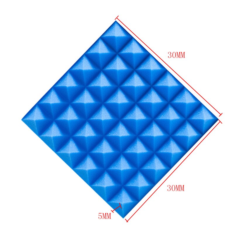 1pc vierkante geluidsdichte panelen schuim geluidsreductie akoestische spons schuim kunst muurstickers voor bar ktv muur geluidsisolatie spons: Blauw