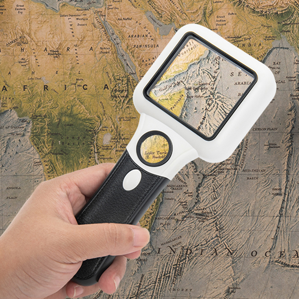 Handheld 5X 45X Illuminated Magnifier Microscope Magnifying Glass Aid Reading for Seniors loupe Jewelry Repair Tool With 3 LED