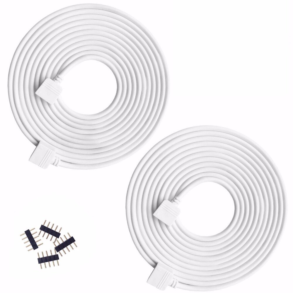 2X RGBW/RGBWW Color Changing Flex LED Strip Light 5pin 3m/9.8ft Extension Cable Connector,RGBWW LED Tape Solderless Adapto