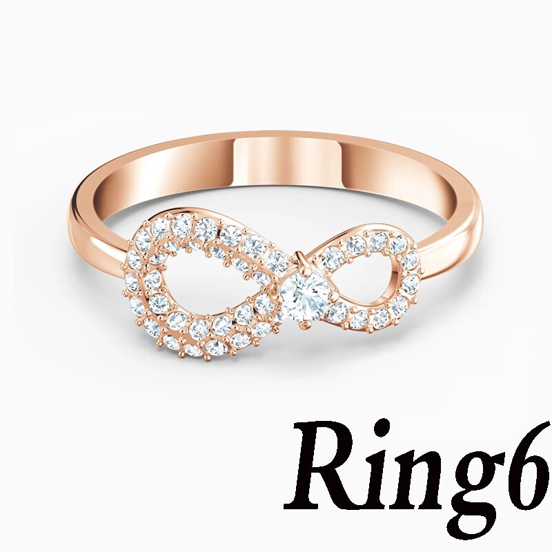 2020 di modo di Nuovo Oro Rosa INFINITY CUORE, A forma di Y Signore Della Collana Originale Gioielli Donna per Dare Fidanzata Di Compleanno Best Regalo: ring6