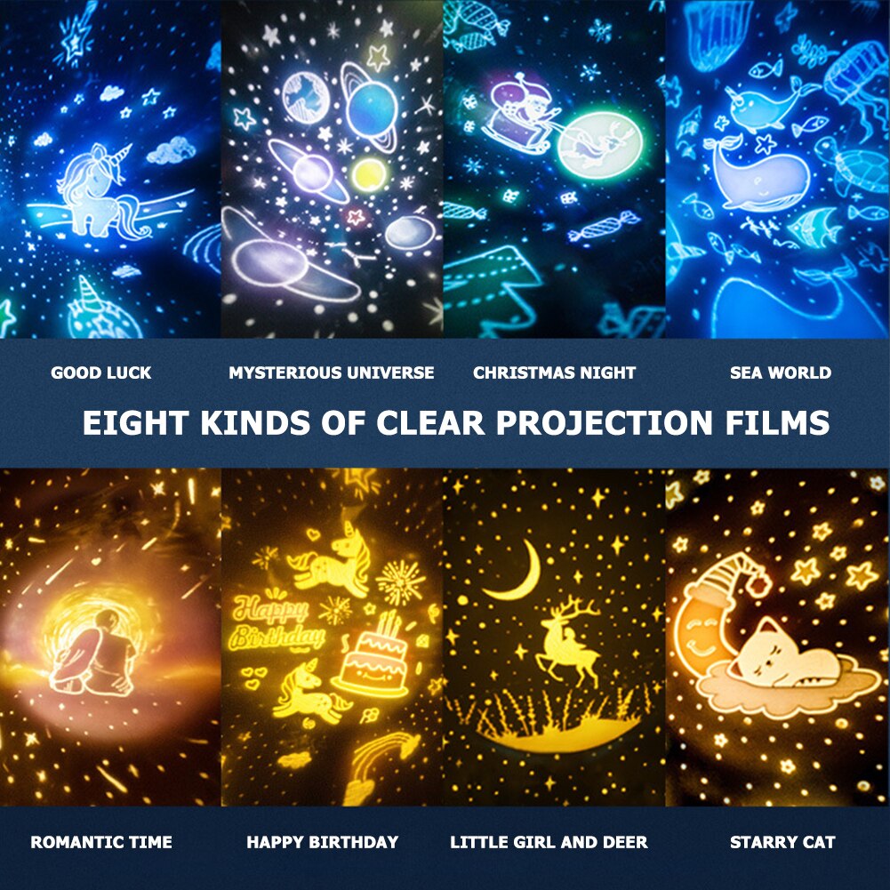 Music Projector Night Light Universe Starry Sky Rotate LED Lamp Colorful Flashing Projection Lamp Star Kids Baby Christmas