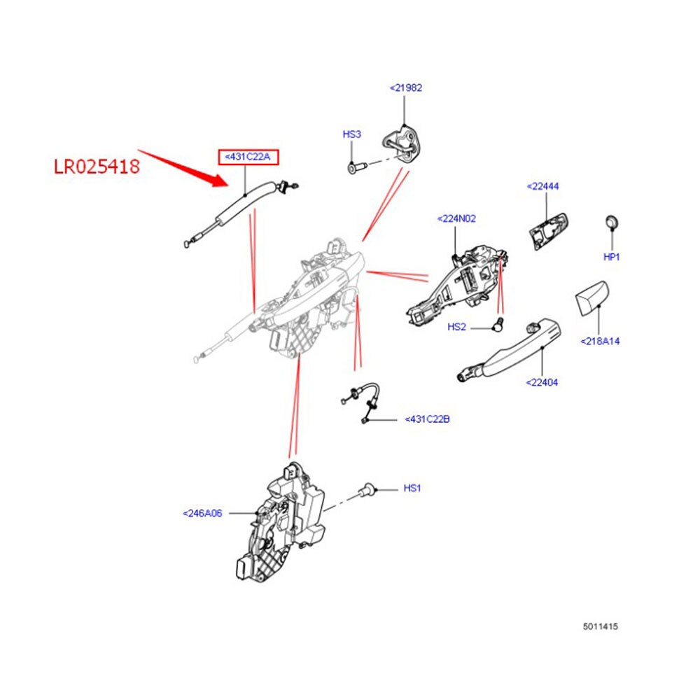 Internal Right & Left Door Realse Cable For LR Range Rover Evoque LR025418