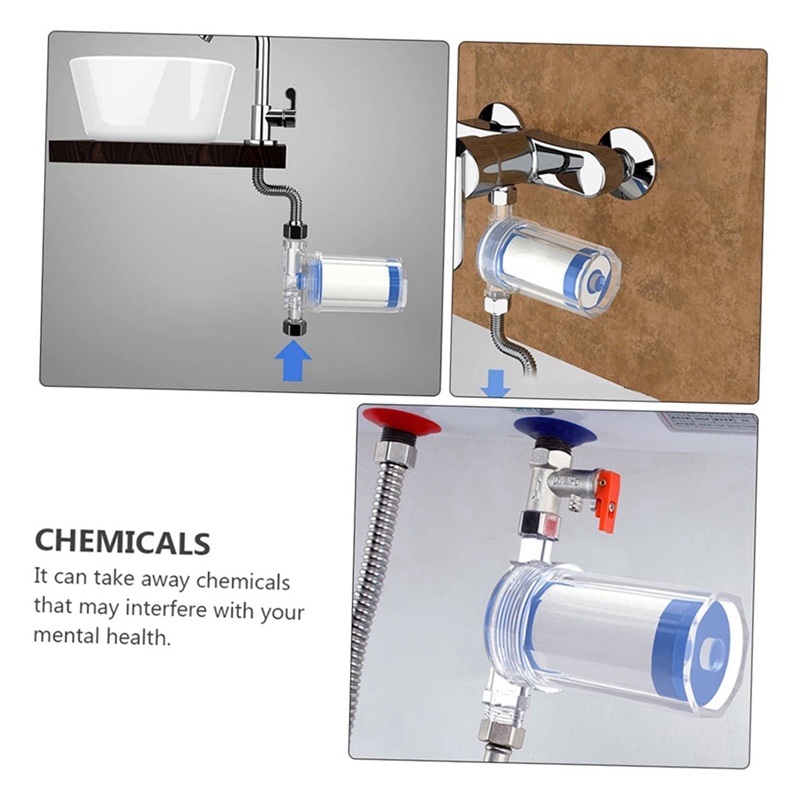 Wasmachine Boiler Douche Douche Water Filter Voor Kraan Waterzuiveraar Filter Eenvoudig Te Gebruiken Blauw & Wit