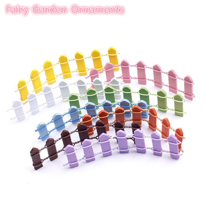 Wooden House Garden Picket Fence Micro Landscape Bonsai Terrarium Ornament Gardening For Miniature Landscape DIY Random