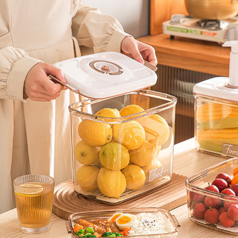 Food Vacuum Storage Box Fresh-Keeping Sealed Canister Large Capacity Food Organizer Dispenser for Kitchen Storage Box