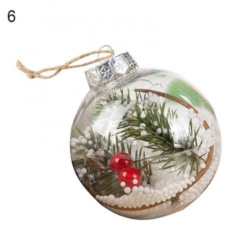 Transparent Plastic Hollow Ball Hanging Pendant Christmas Tree Ball Hanging Ornament Bubble snow scene DIY Decoration: 06