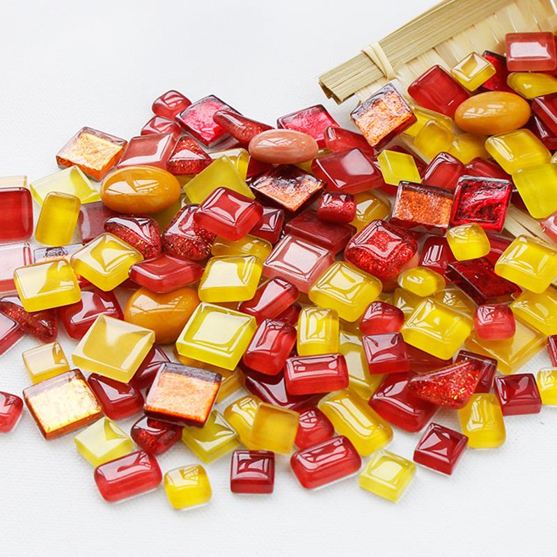 200g Stained Glass Supplies Diamond Mosaic Tiles Hobbies DIY Art Craft Supplies Mosaic Pieces Wall Mirror Stickers Strip Glass: 02