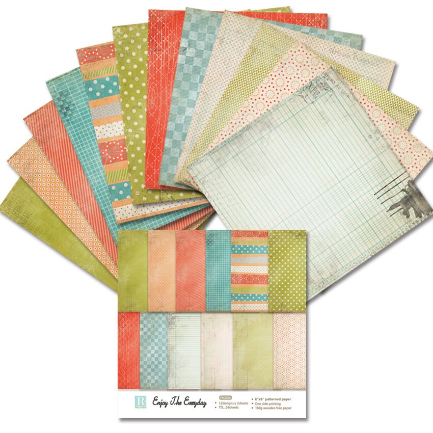 Genieten De Enterday Stijl Scrapbooking Papier Pack Van 24 Sheets Handgemaakte Ambachtelijke Papier Ambachtelijke Achtergrond Pad 1226