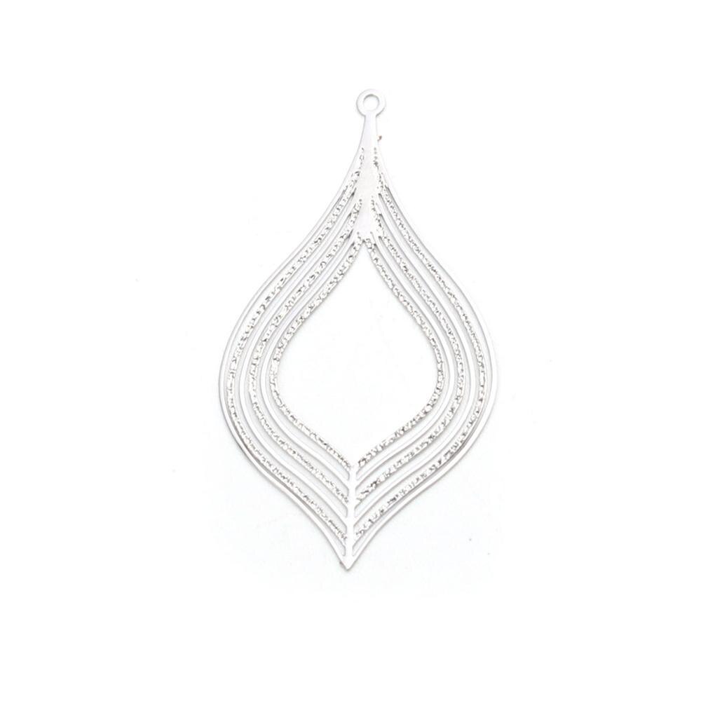 DoreenBeads – pendentifs en cuivre à la , couleur argent, bande de feuille, fleur de Lotus, filigrane, estampage de bijoux, résultats de bricolage, 20 pièces