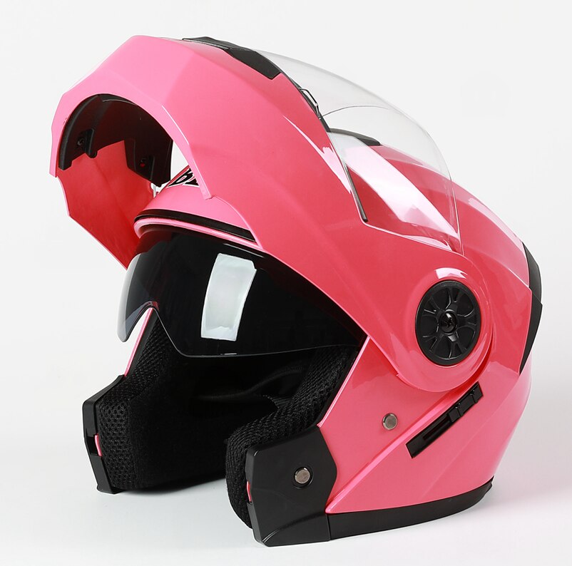 Flip up dobbel linse motorsykkelhjelm modulær motocross helhjelmer casco moto capacete casque